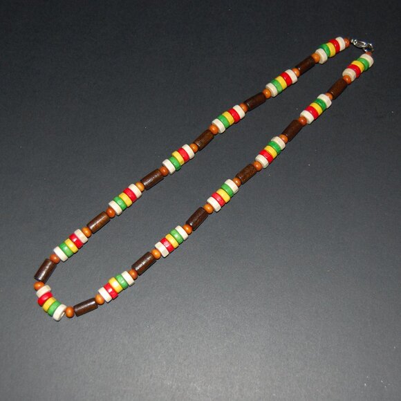 Men Necklace,Wood Necklace,Surfer Necklace,Tribal Style,Chocker,Beach Necklace - Picture 2 of 3